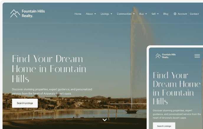 Custom real estate IDX website built with Wise Agent CRM to convert listing traffic into leads
